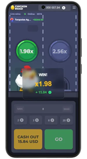 Tapping the Chicken Road shortcut icon on the Android home screen to launch the game instantly without searching
