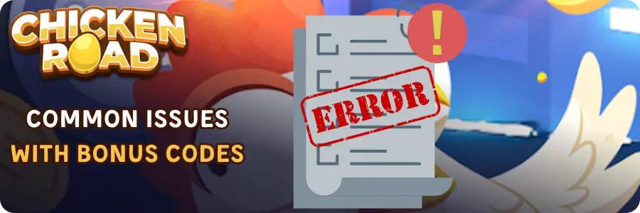 Document stamped with an error sign beside the Chicken Road logo