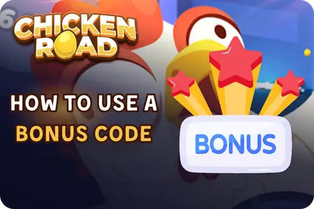 Bonus button with three red stars under the Chicken Road logo